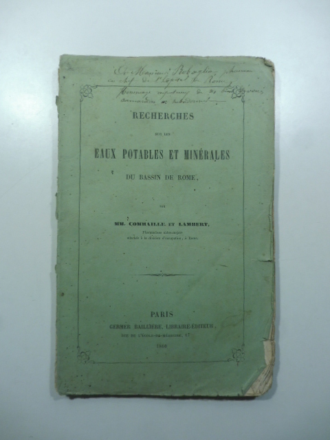 Recherches sur les eaux potables et minerales du bassin de Rome